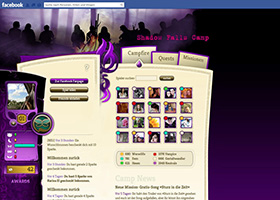 Facebook App - Shadow Falls Camp (2012) screenshot